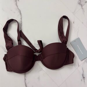 ANTONIO MELANI Rich Brown Underwire Push-up Bikini Top